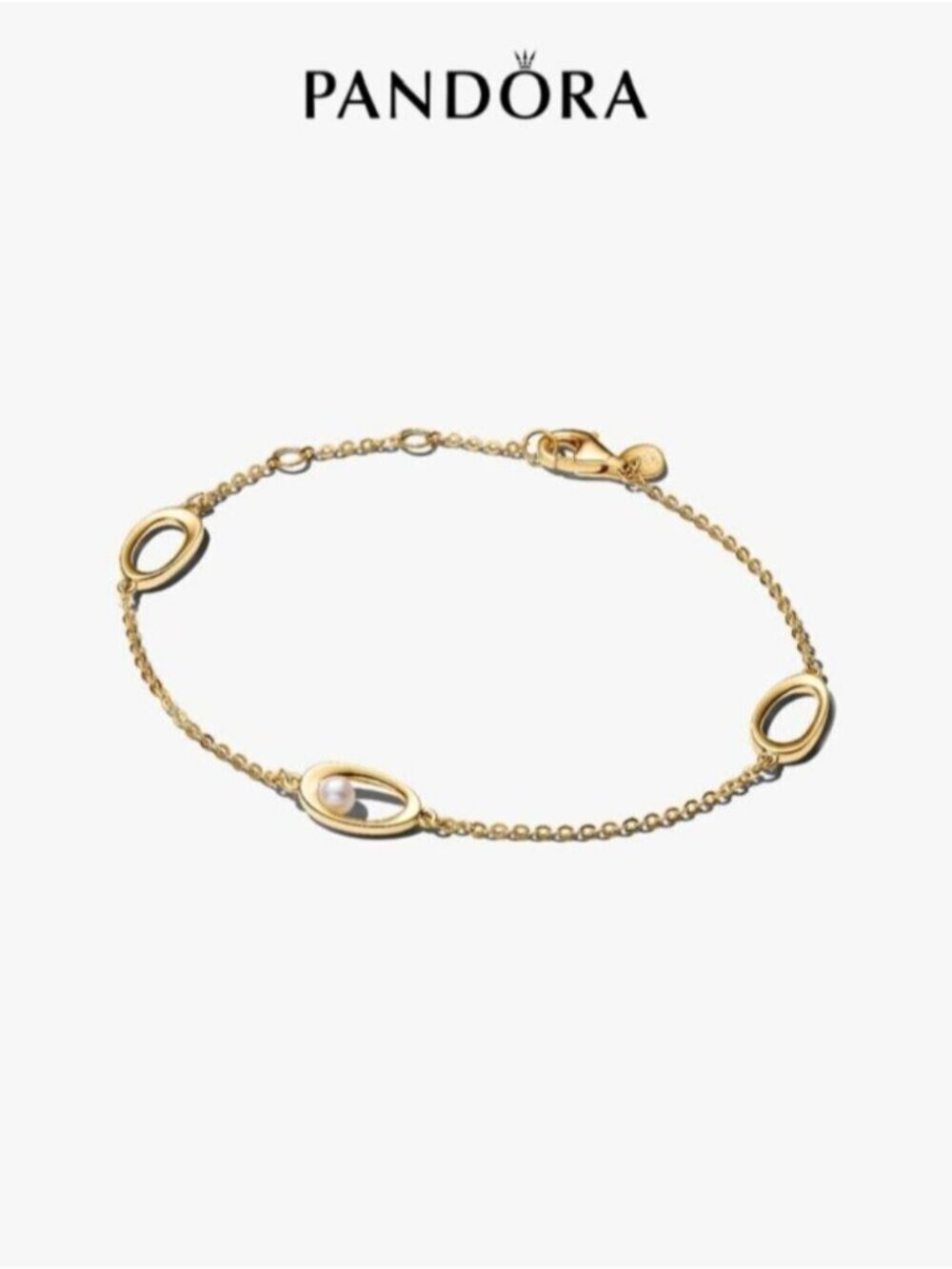 Pandora Organically Shaped Oval & Treated Freshwater Cultured Pearl Bracelet